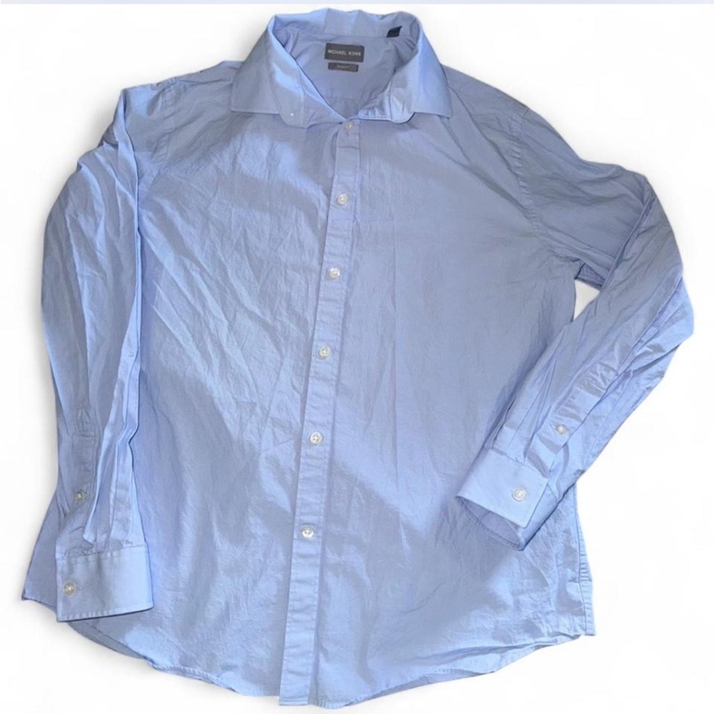 Michael Kors Light Blue Men's Button-Down Dress Shirt